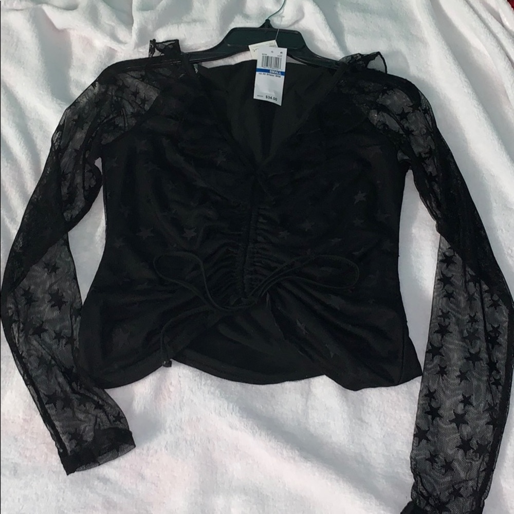 BLACK MESH STARS LONG SLEEVES